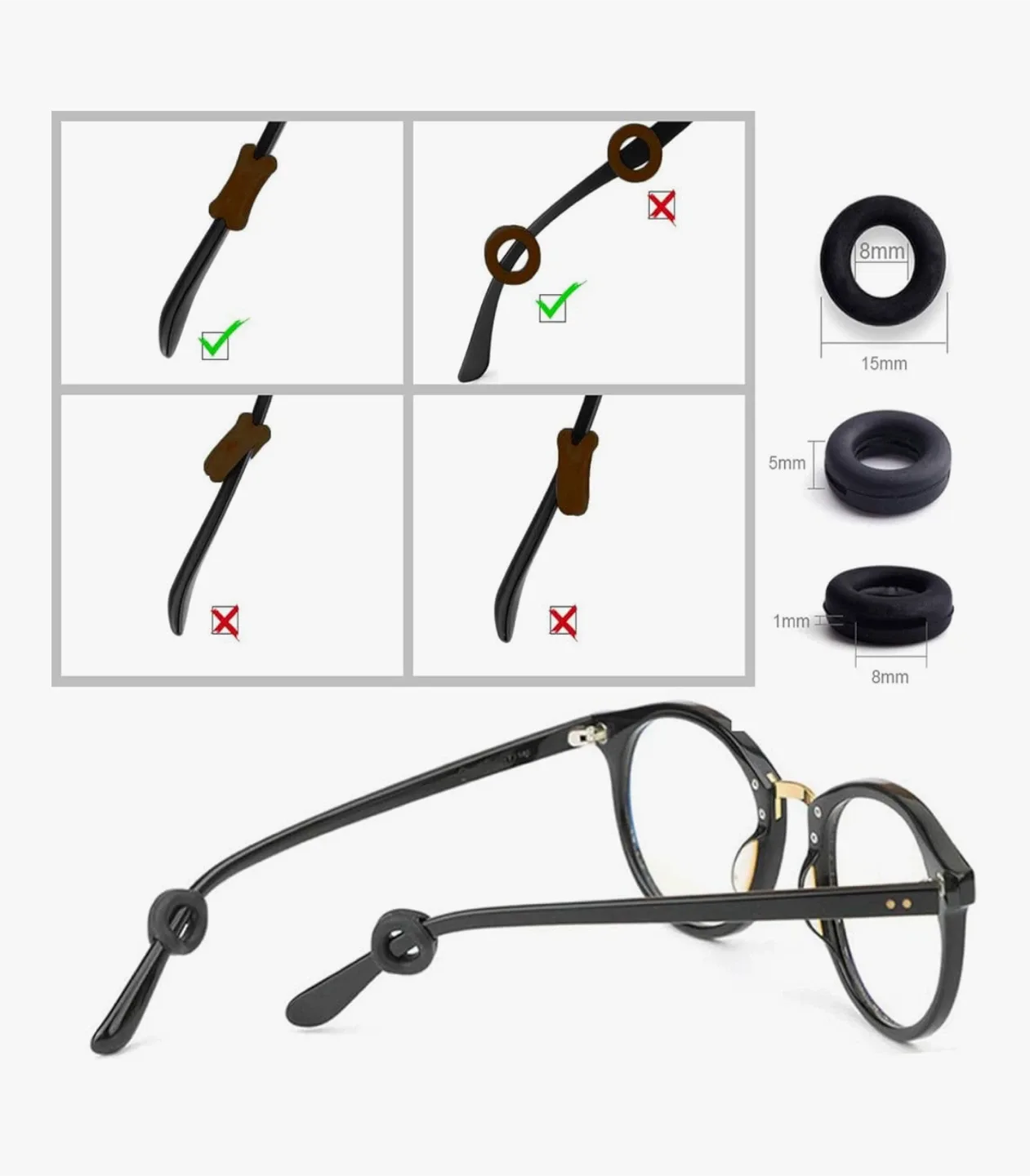 Eyeglass Ear Hook & Anti-Slip Kit – 12 Pair Set image indicator(4)