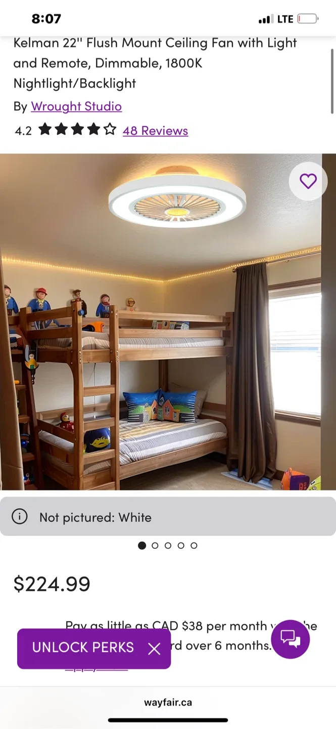 Kelman 22" Flush Mount Ceiling Fan w/ Light image indicator(4)