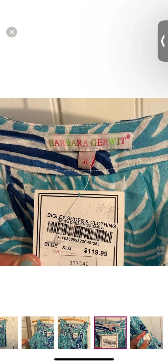 Barbara Gerwit Blue Sailboat Print Tank Dress - XL image indicator(4)