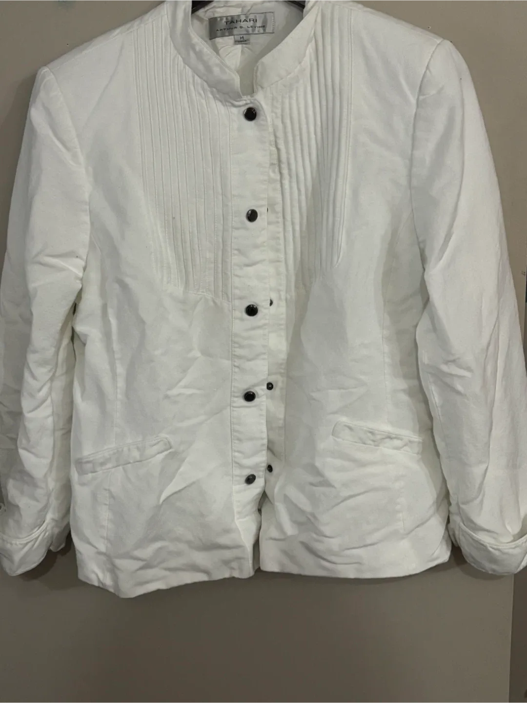 Tahari Arthur S. Levine White Blazer - Size 14 thumbnail