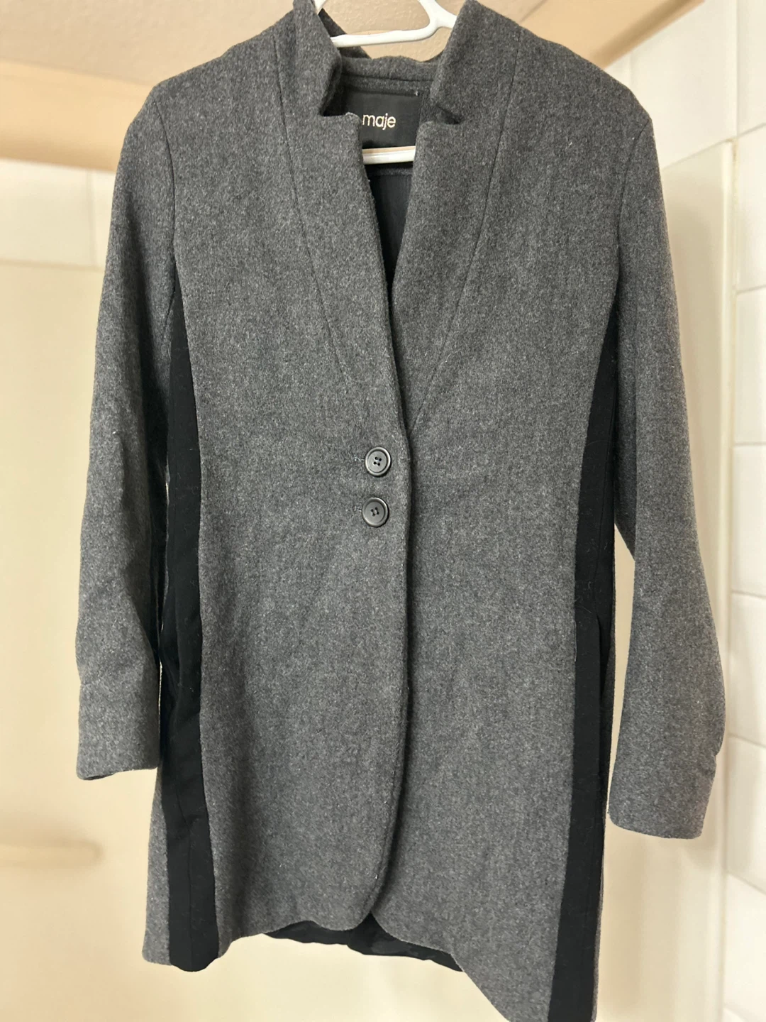 Maje Grey Wool Blend Coat - photo 2