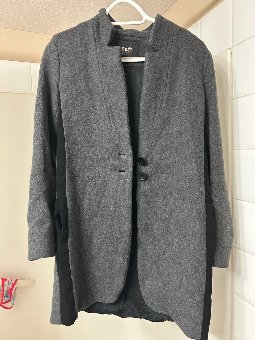 Maje Grey Wool Blend Coat - photo 3