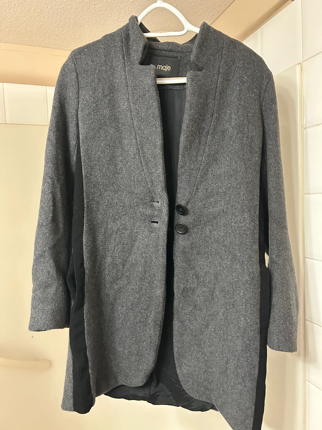 Maje Grey Wool Blend Coat - photo 4
