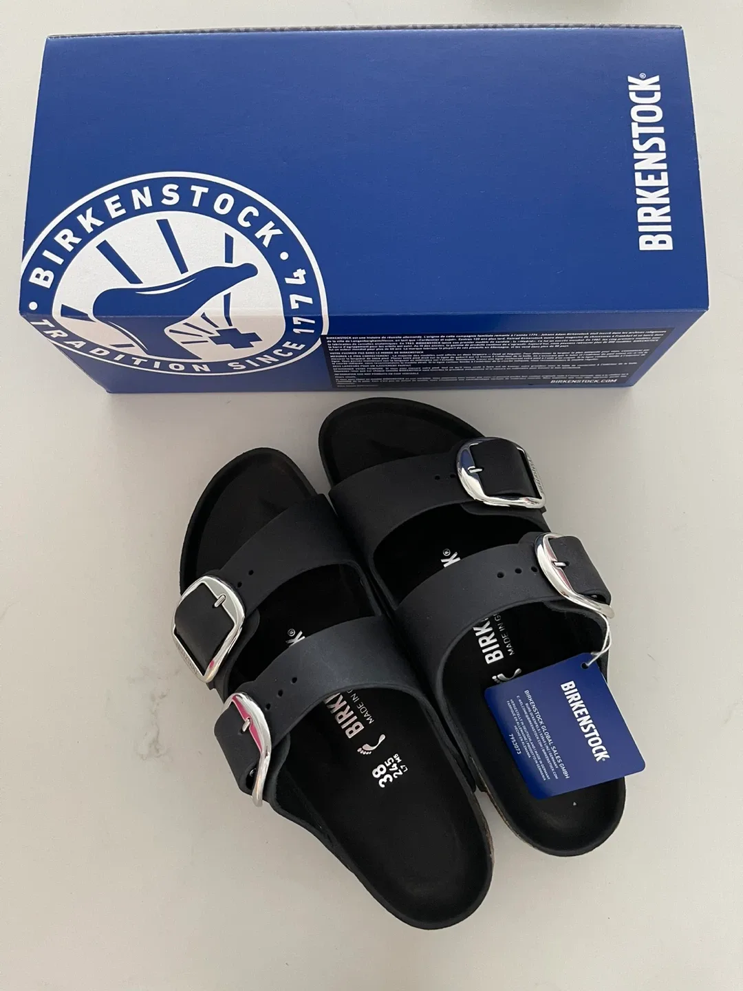 Birkenstock Arizona Big Buckle Real oiled Leather Slide Sandals