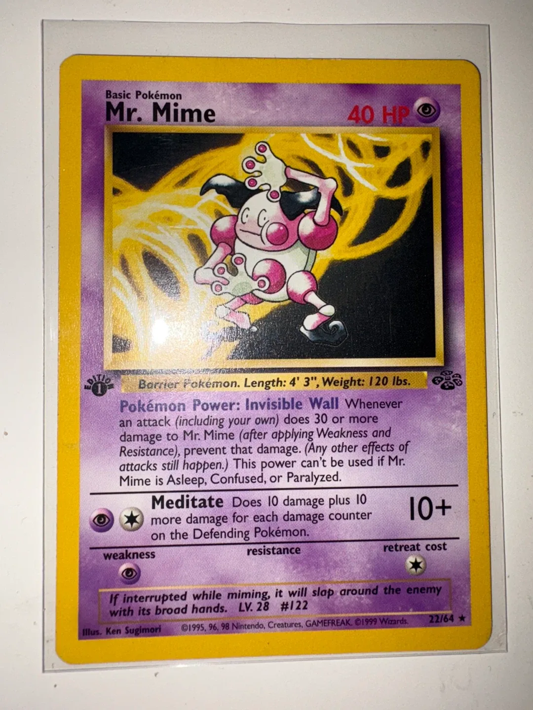 1st Edition “Mr. Mime” Pokemon Card - Jungle WOTC 1999