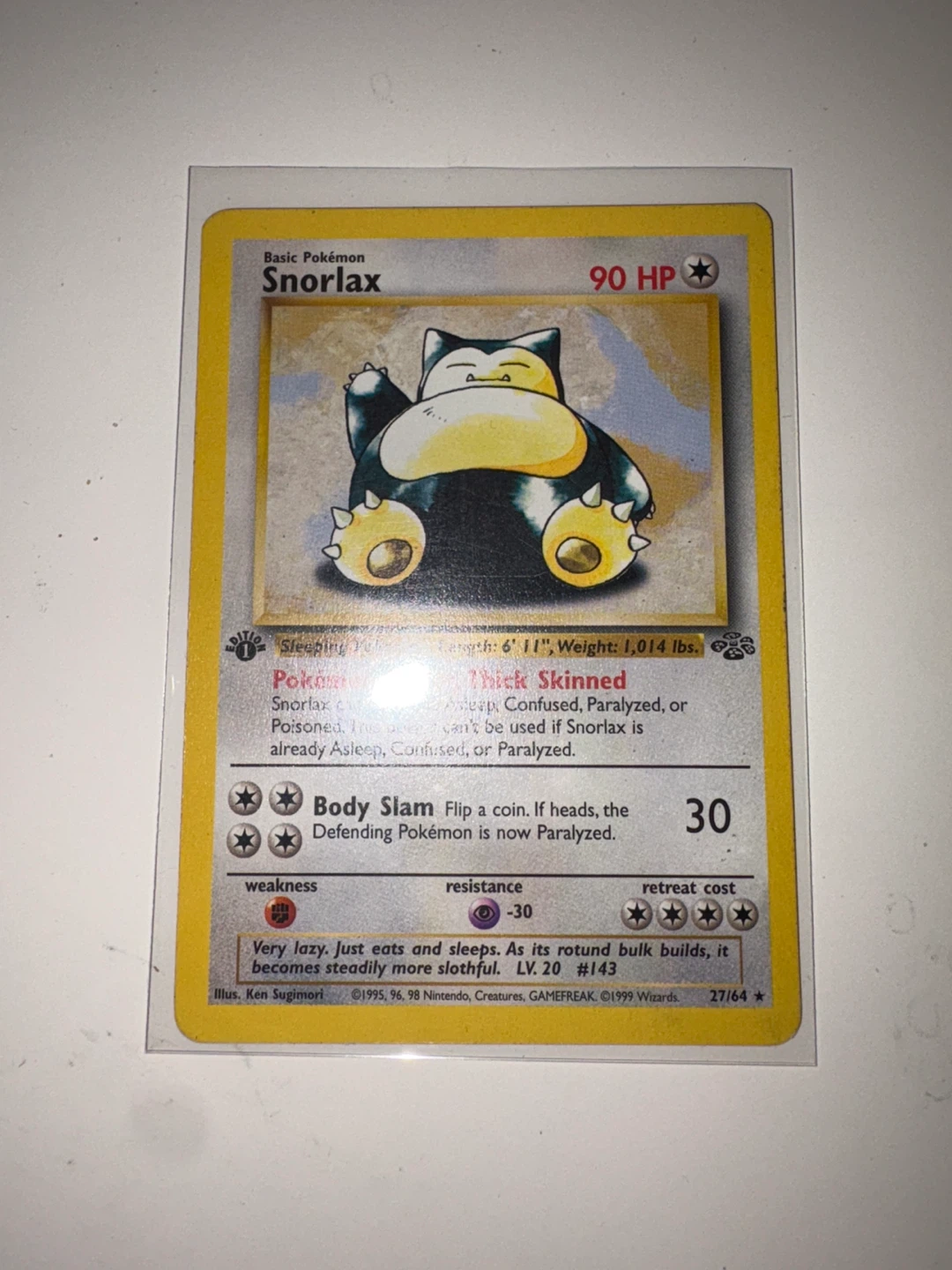 1st Edition “Snorlax” Pokemon Card - Jungle WOTC 1999 - photo 2
