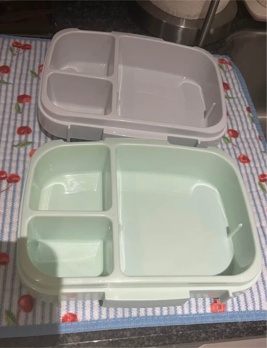 Mint & Grey Bento Lunch Box inserts thumbnail
