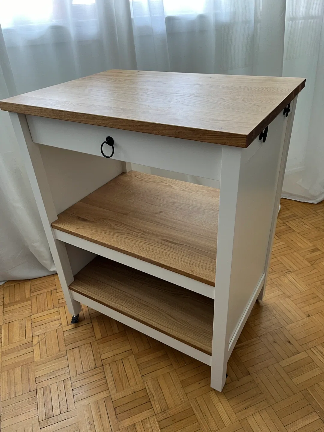 IKEA TORNVIKEN Kitchen Cart off-white/oak thumbnail