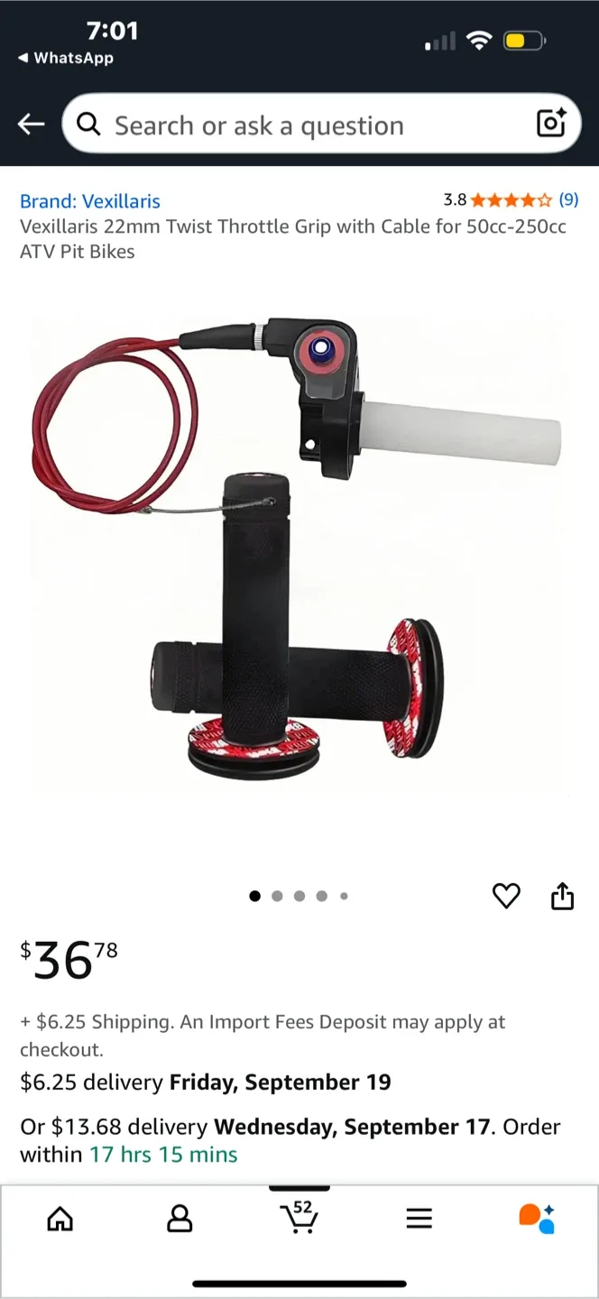 Vexillaris 22mm Twist Throttle Grip - ATV Pit Bikes thumbnail