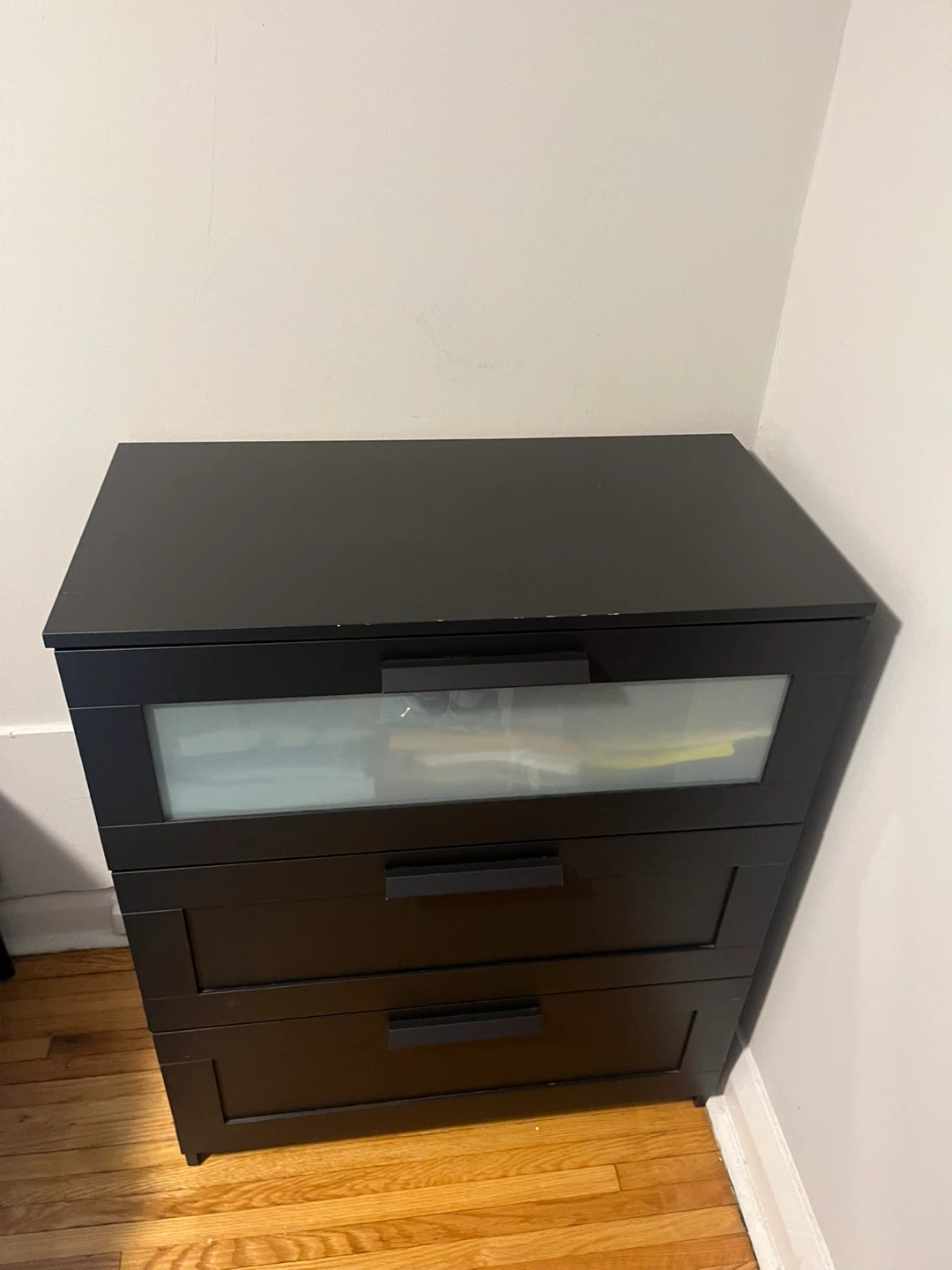 IKEA Hemnes Black-Brown 3-Drawer Chest - photo 2