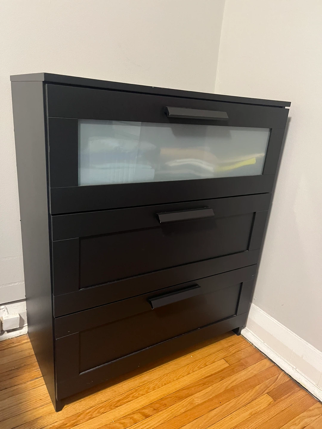 IKEA Hemnes Black-Brown 3-Drawer Chest