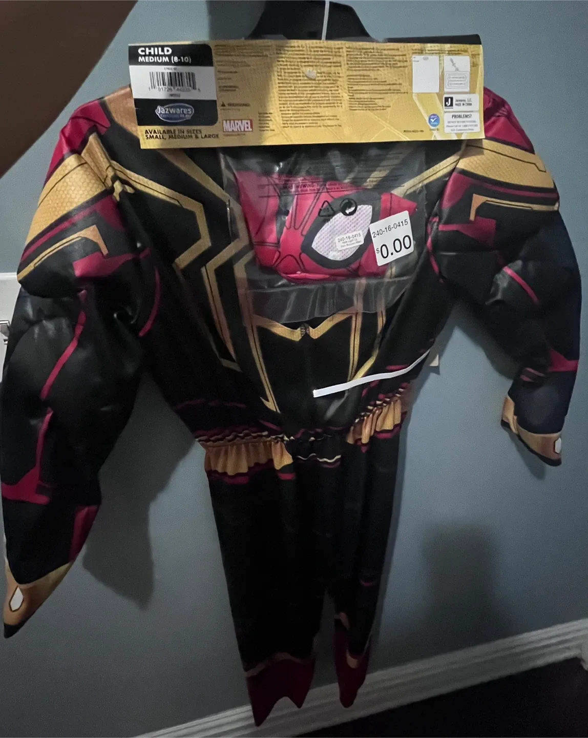 Spider-Man Integrated Suit Muscle Chest Costume - Child Medium image indicator(2)