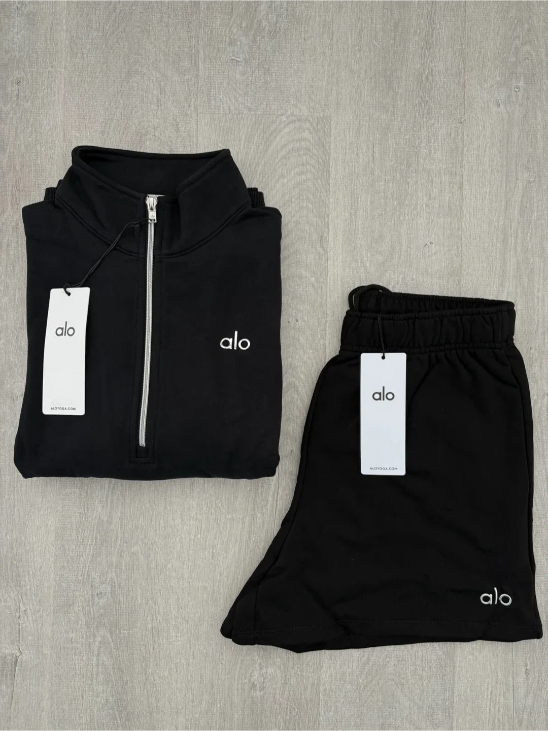 ALO Accolade Pullover & Shorts Set - Black thumbnail