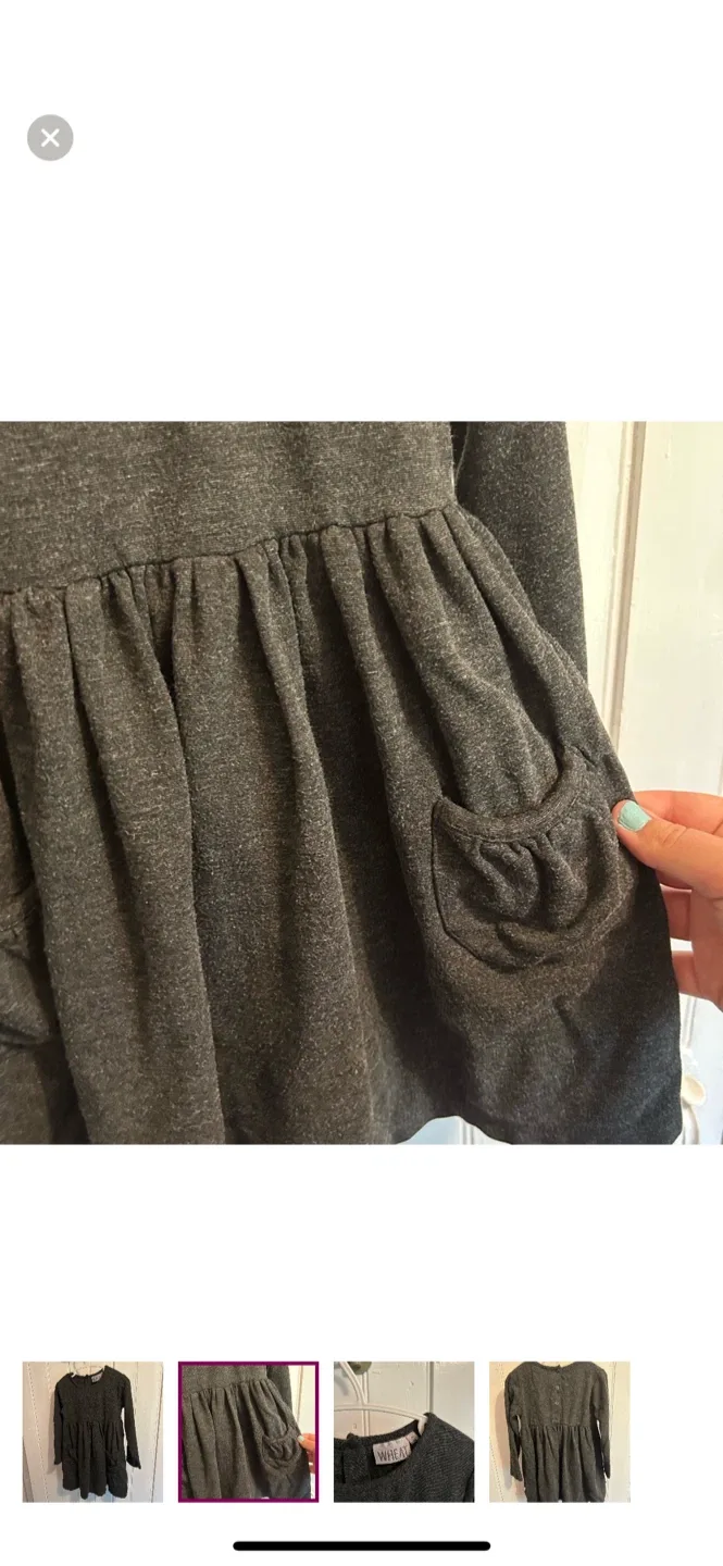WHEAT Grey Dress - Size 3Y image indicator(2)