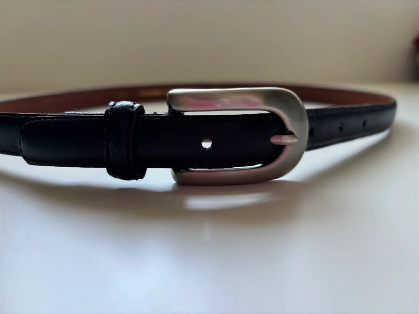 Black Leather Belt - Size M thumbnail