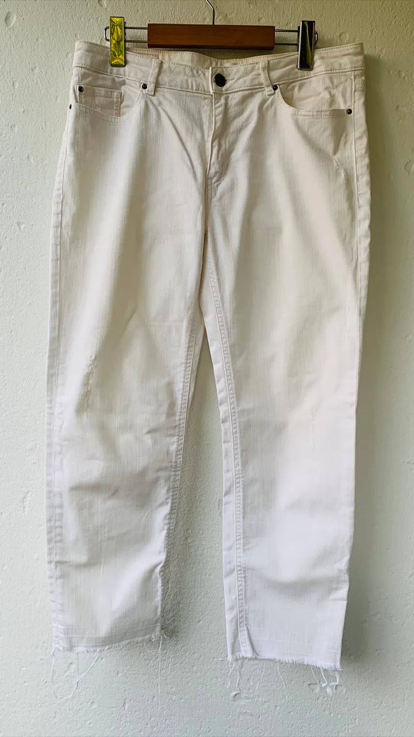 Hugo Boss J60 Easy Mid Rise White Jeans thumbnail