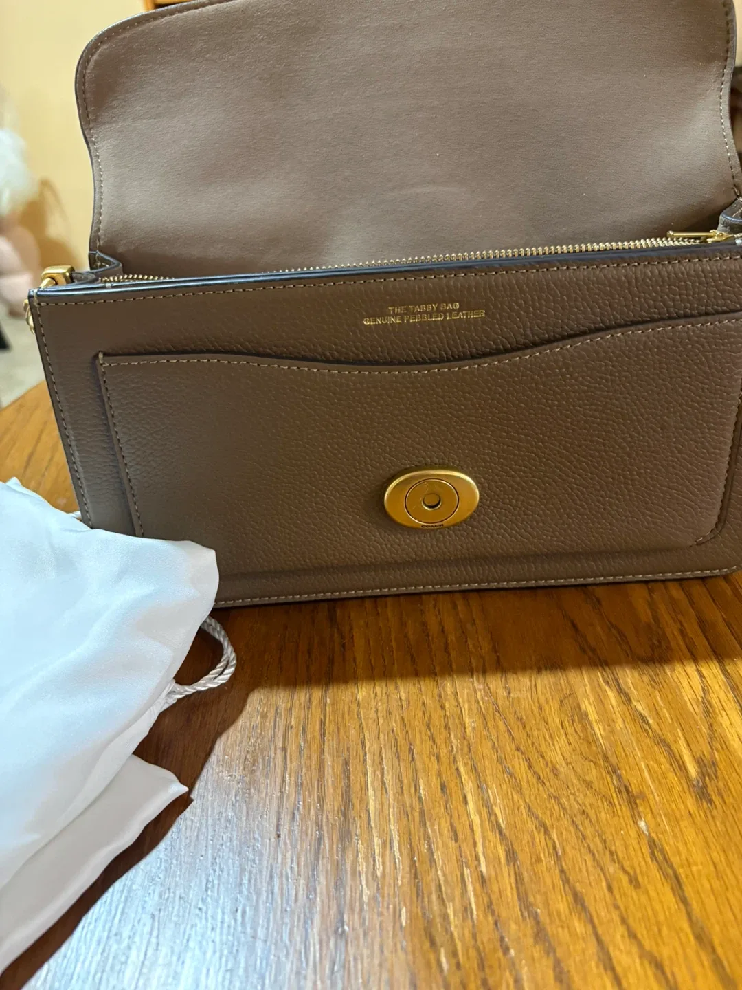 New Coach Tabby Bag 26”in Taupe Pebbled Leather image indicator(2)