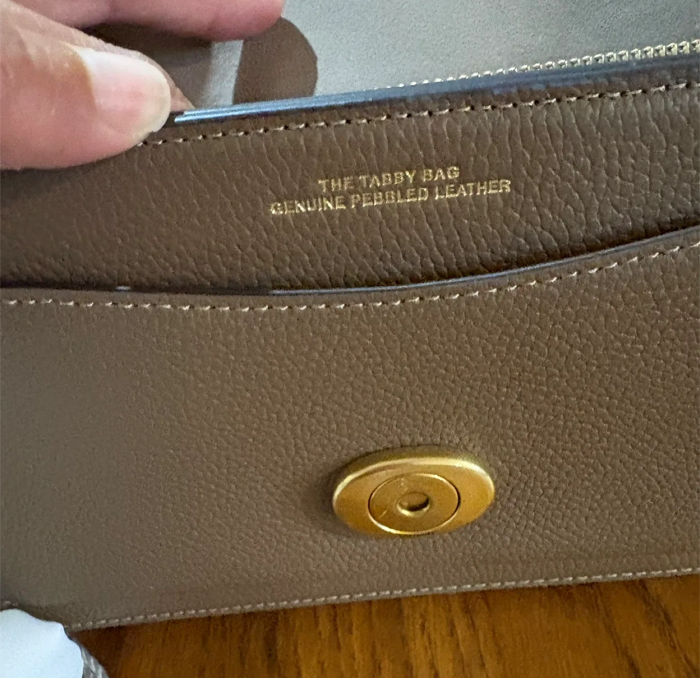 New Coach Tabby Bag 26”in Taupe Pebbled Leather image indicator(3)