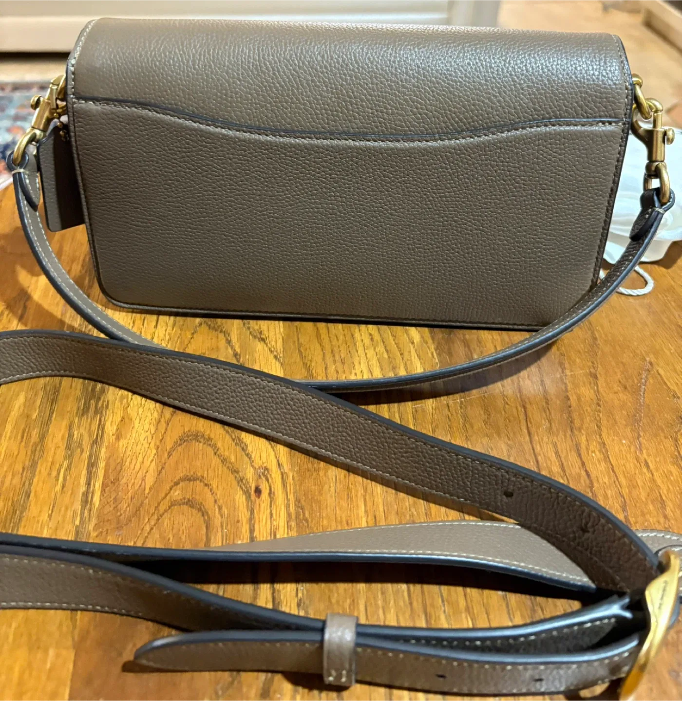 New Coach Tabby Bag 26”in Taupe Pebbled Leather image indicator(5)