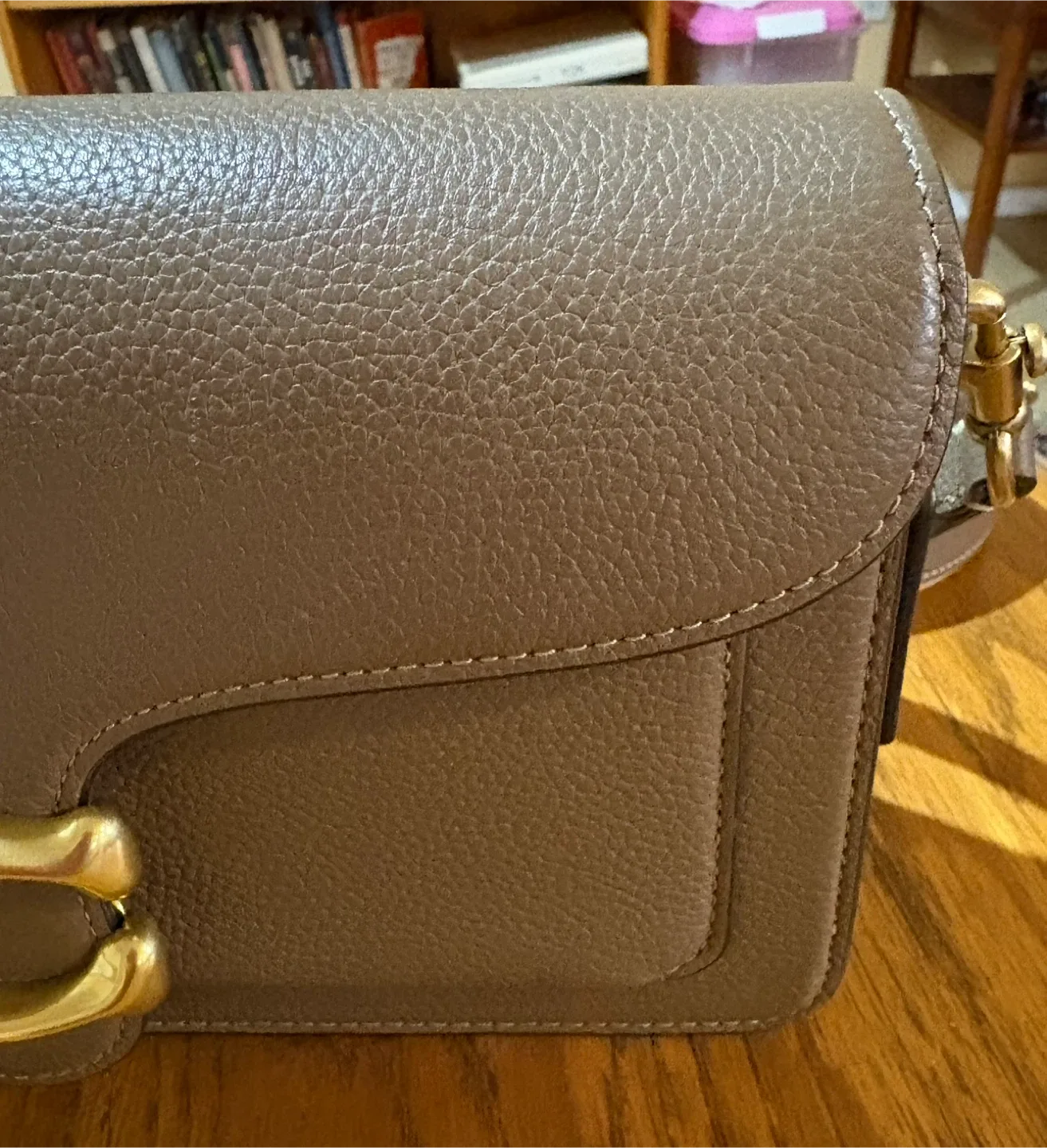 New Coach Tabby Bag 26”in Taupe Pebbled Leather image indicator(8)