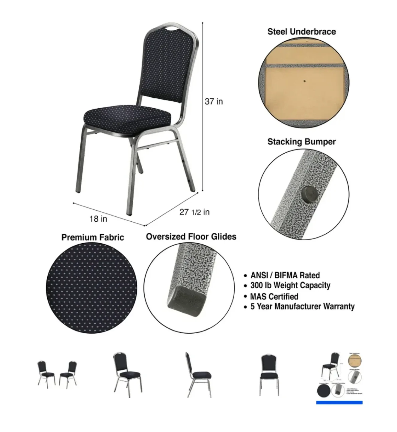 Flash Furniture Hercules Series Crown Back Chair image indicator(7)