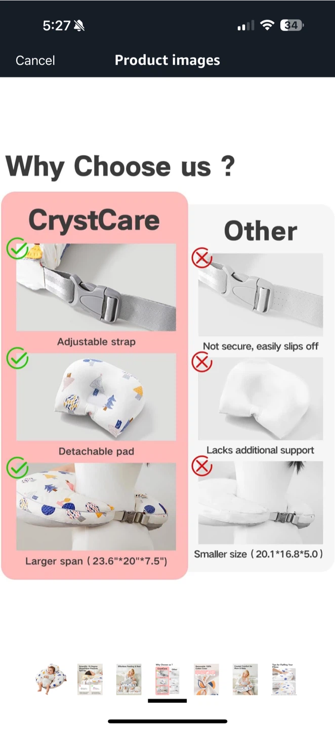 CrystCare Nursing Pillow with Adjustable Strap - photo 4