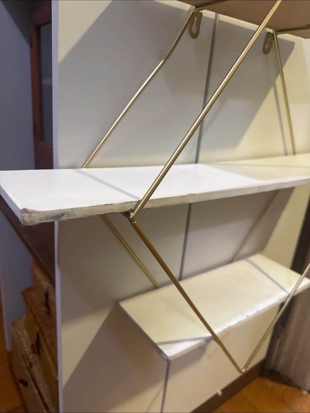 Geometric Wall Shelf - Gold and White image indicator(2)
