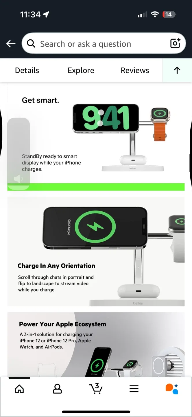 Belkin 3-in-1 MagSafe Wireless Charger image indicator(4)