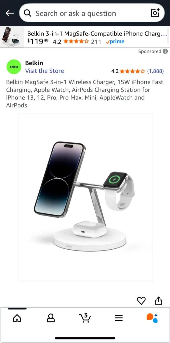 Belkin 3-in-1 MagSafe Wireless Charger thumbnail