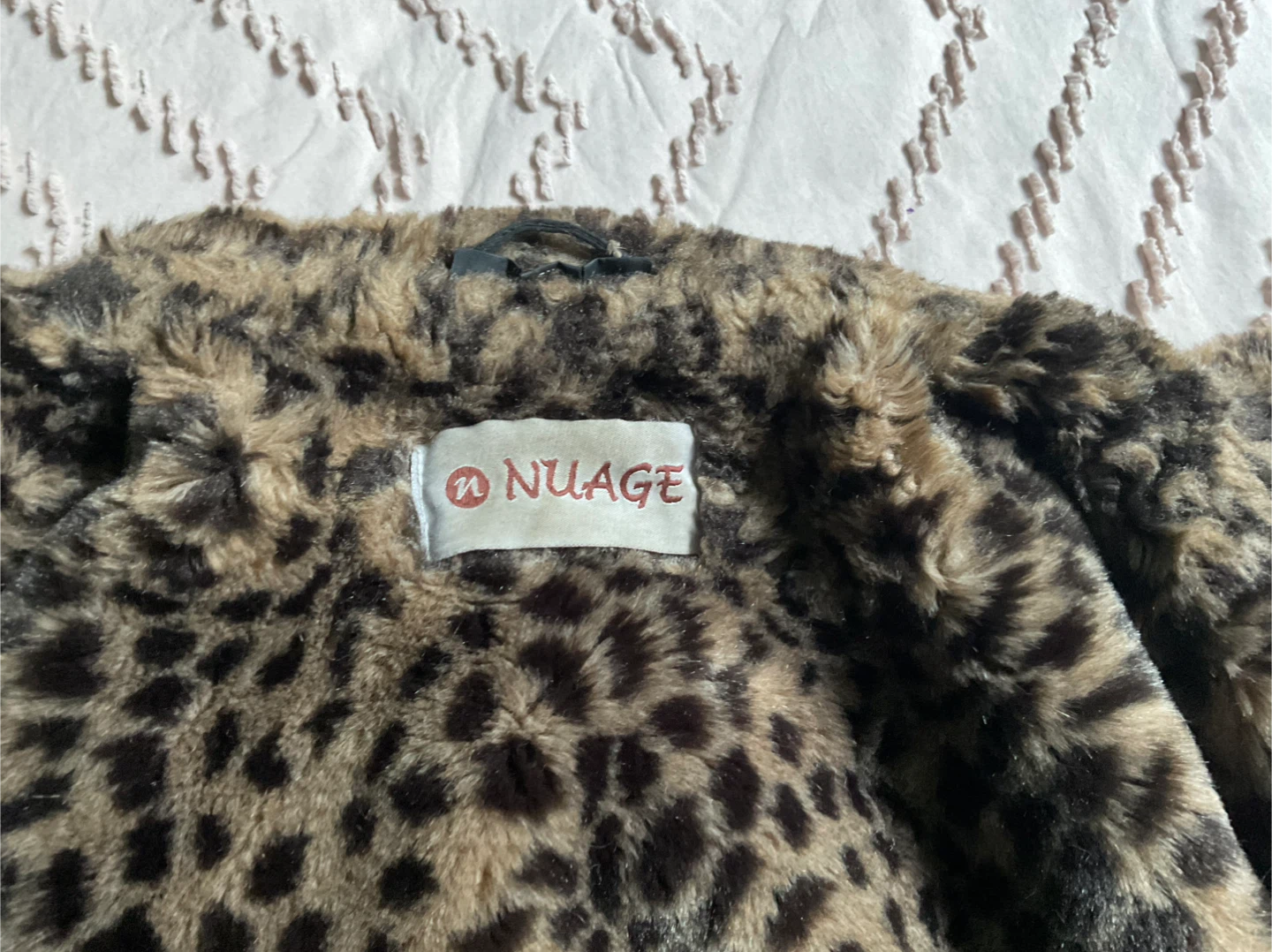 Black Leather Coat - Leopard Trim - photo 3
