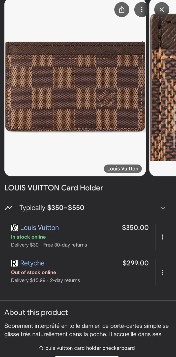 Louis Vuitton Damier Ebene Card Holder - photo 3