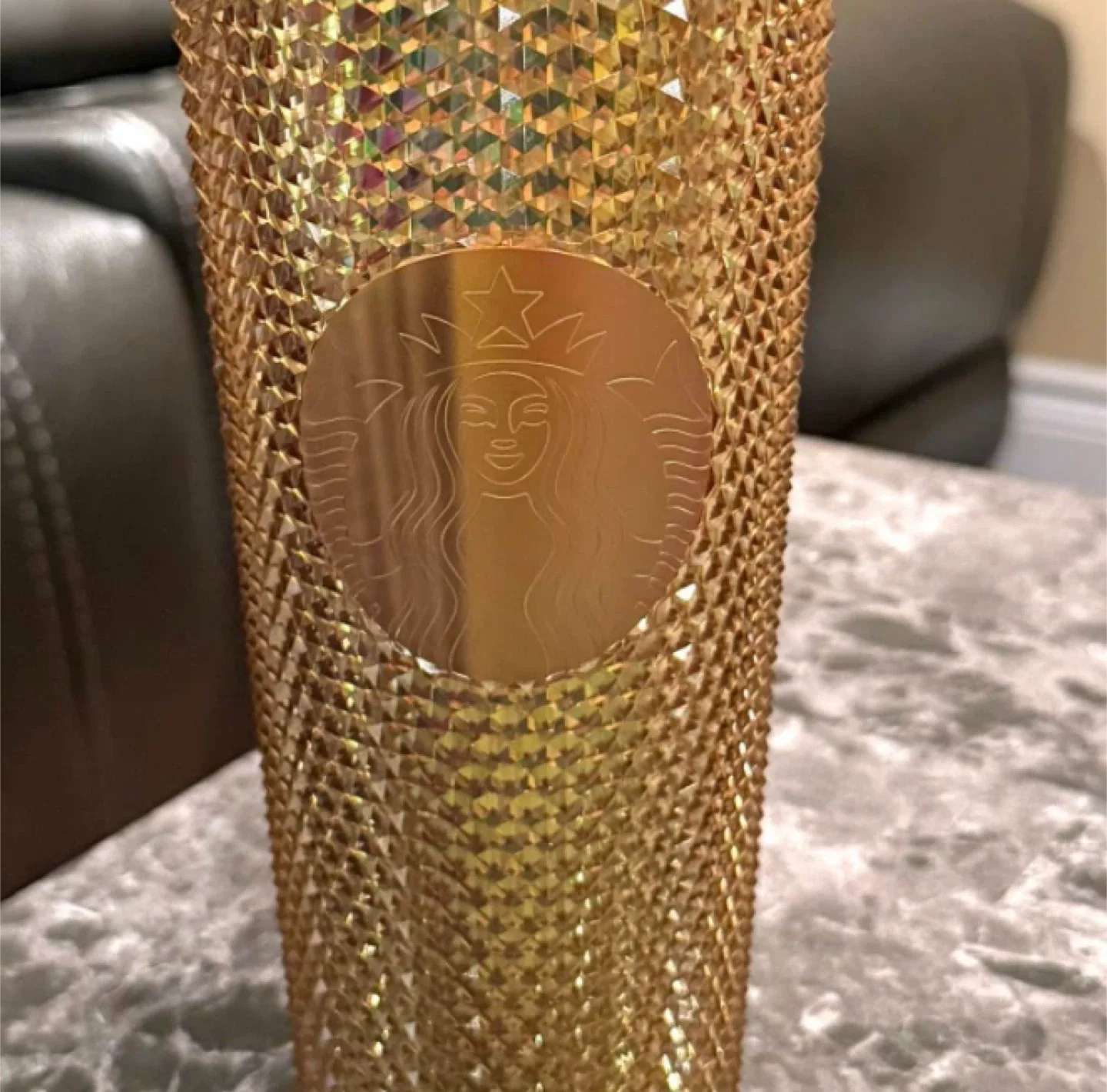 New Disney 50th Anniversary Starbucks Gold Studded Tumbler 24oz image indicator(3)