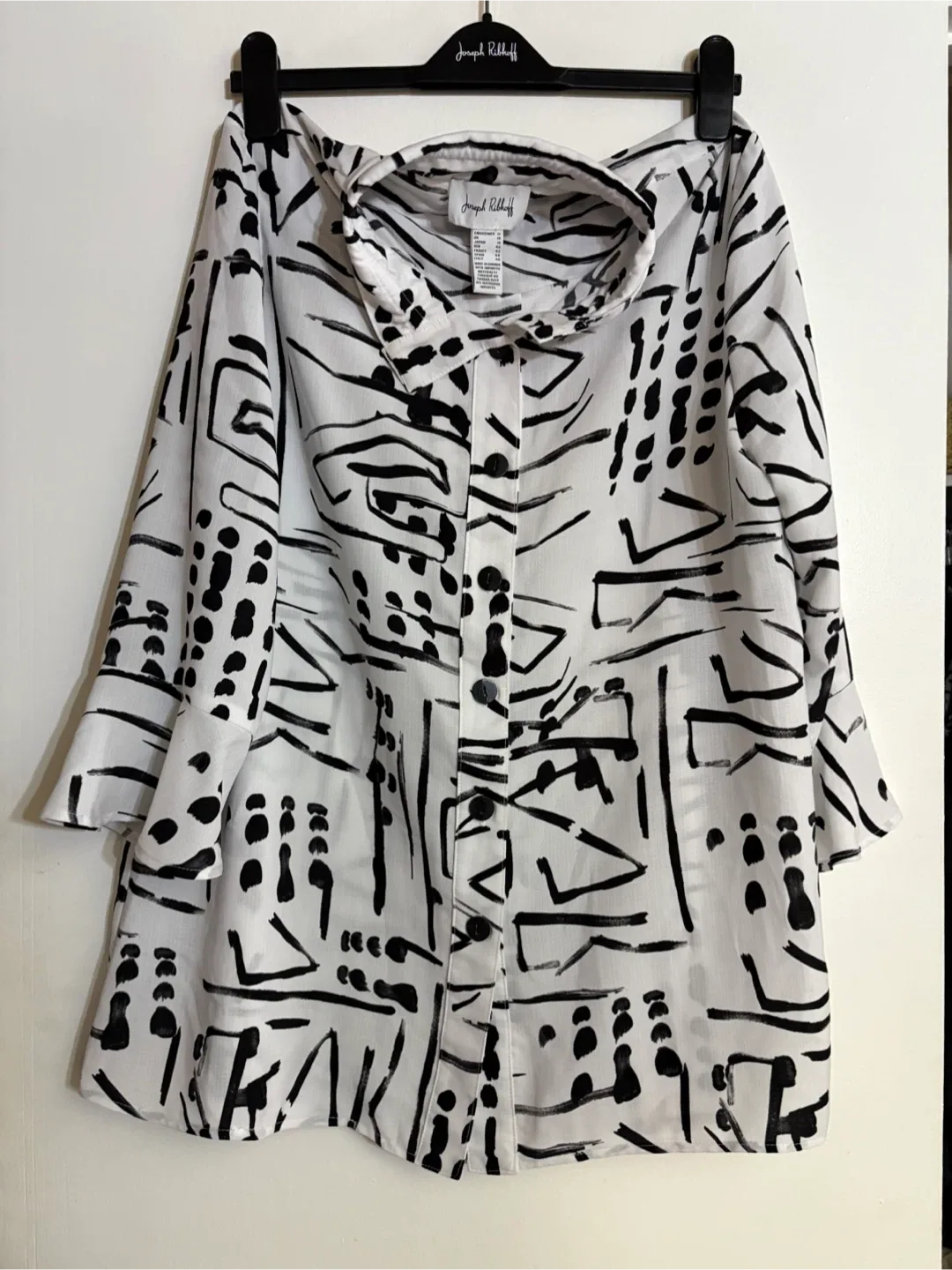 Joseph Ribkoff Blouse - Size 12 - Black & White thumbnail