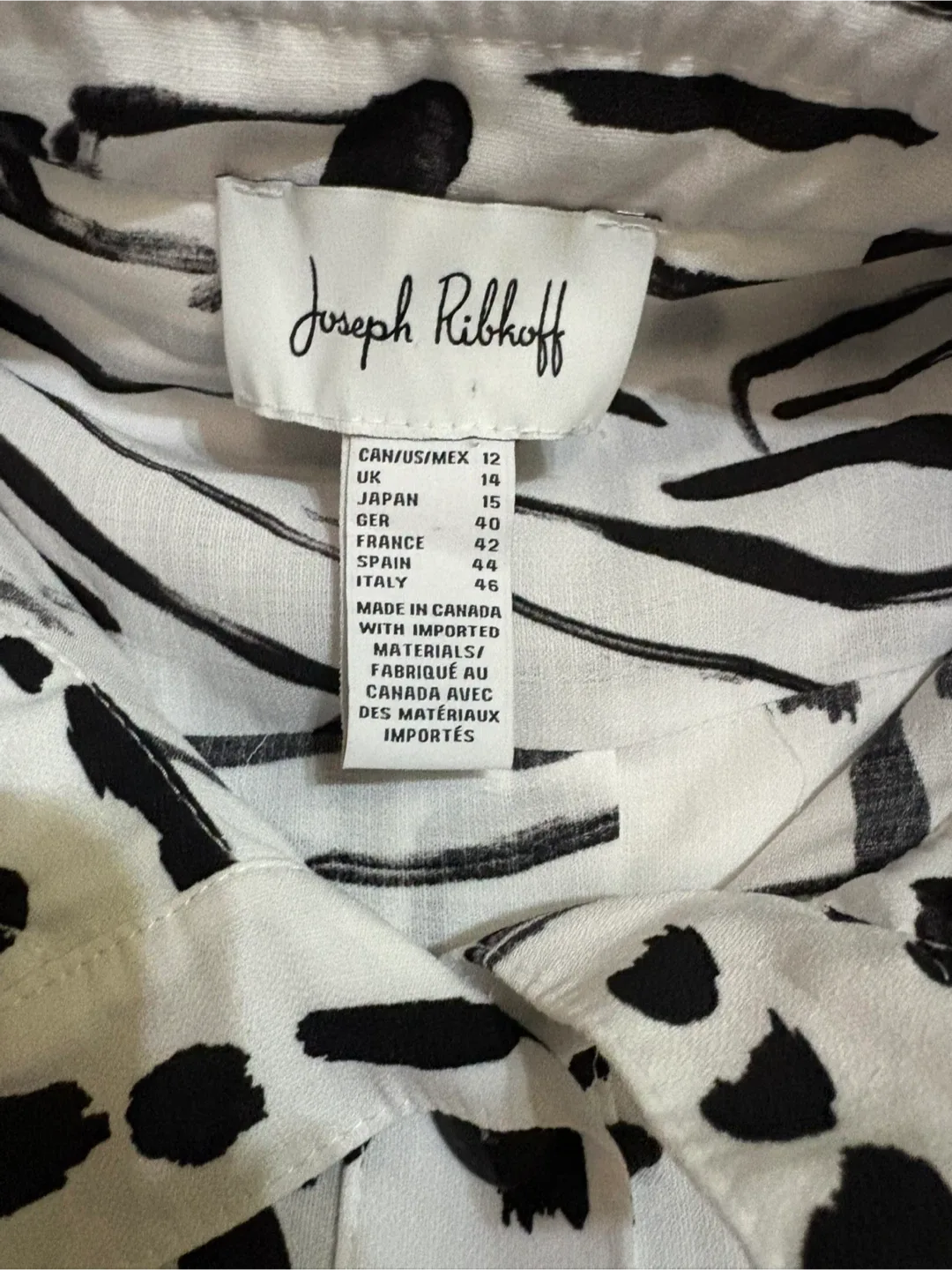 Joseph Ribkoff Blouse - Size 12 - Black & White image indicator(3)