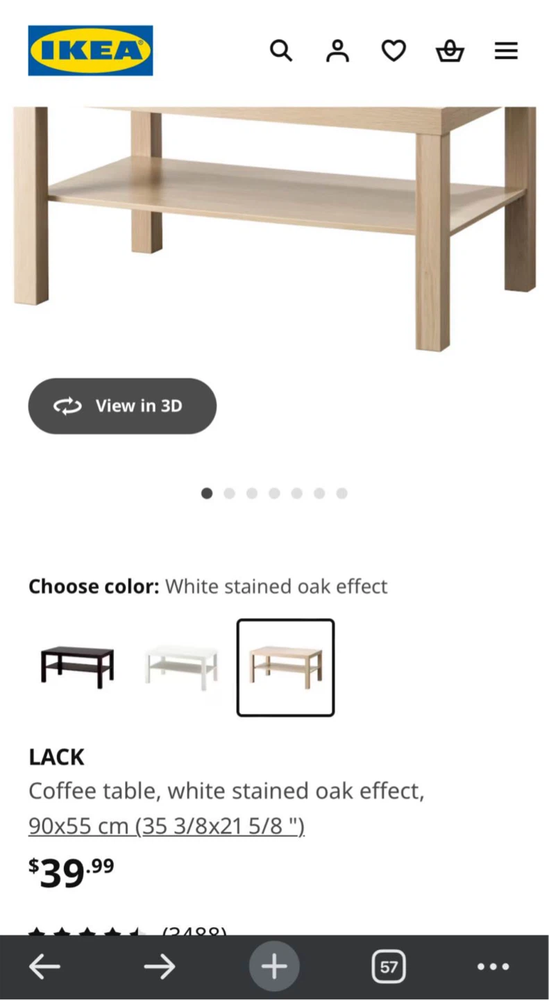 IKEA LACK Coffee Table - White Stained Oak Effect - photo 3