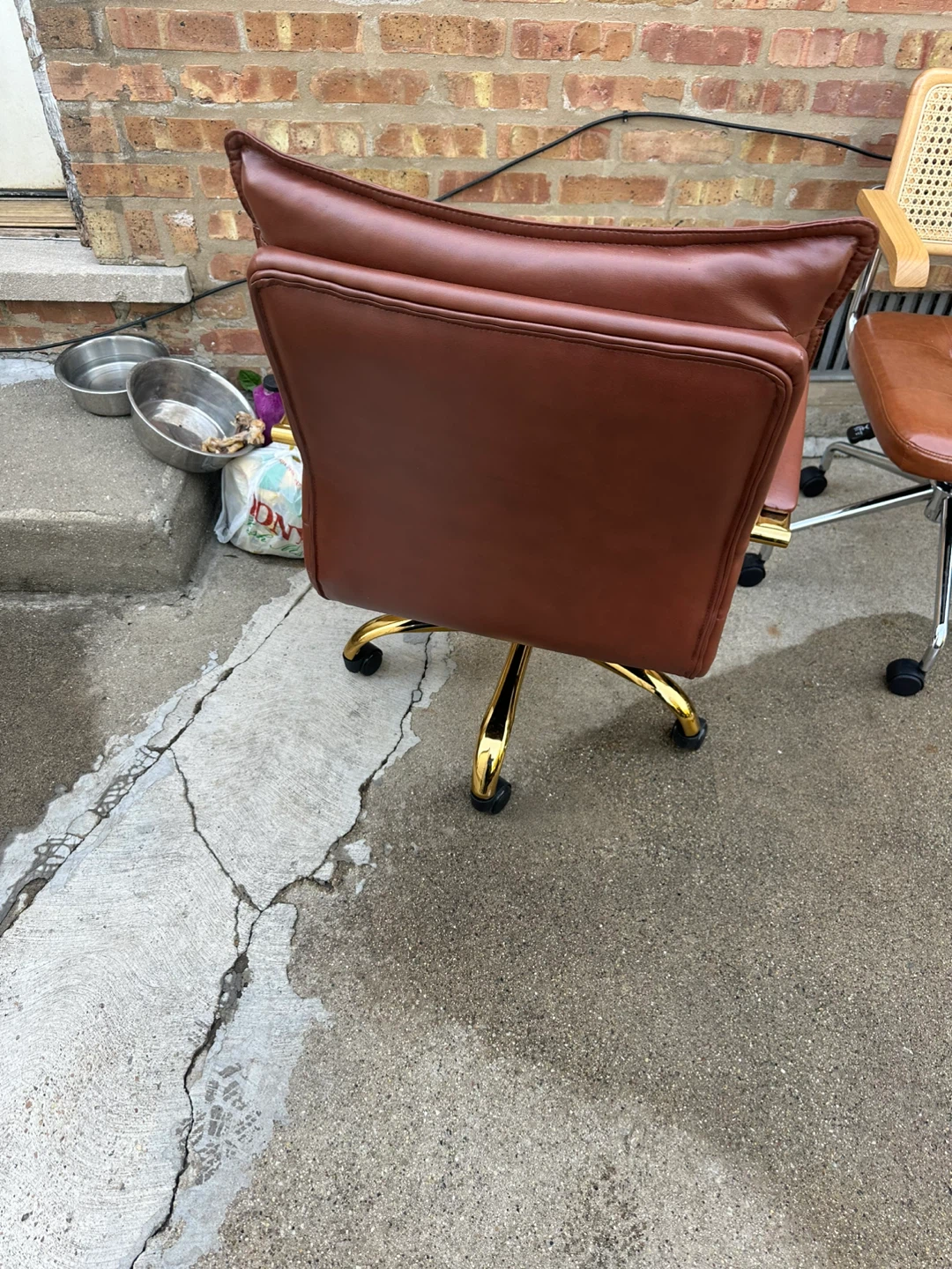 Brown Leather Office Chair - photo 2