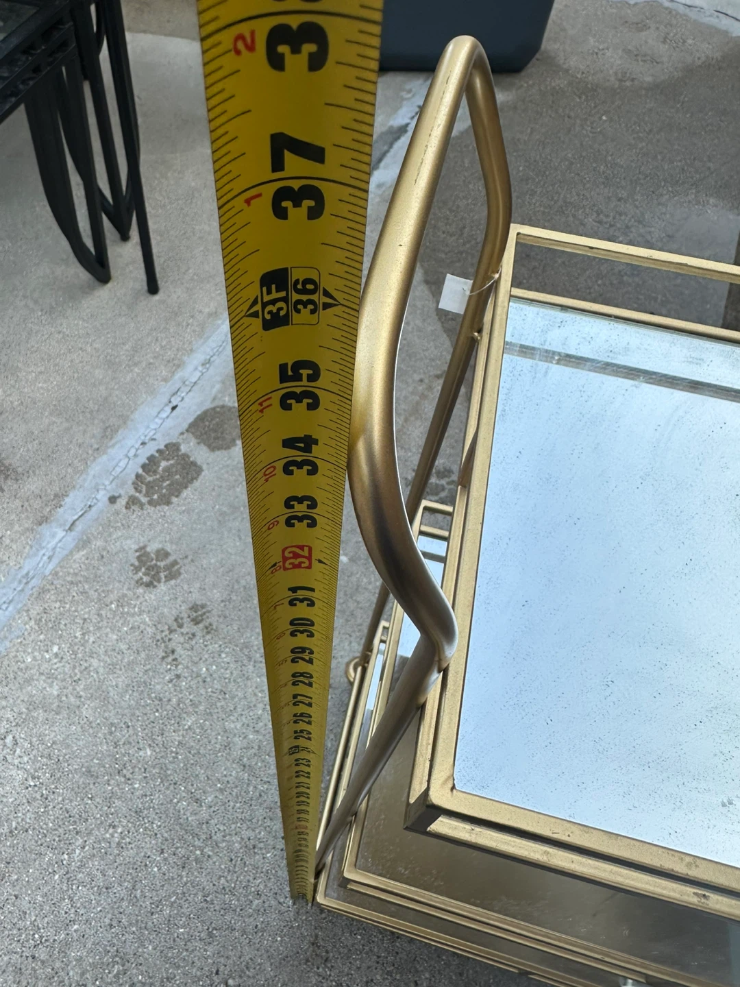 Gold Mirrored Rolling Bar Cart - photo 4
