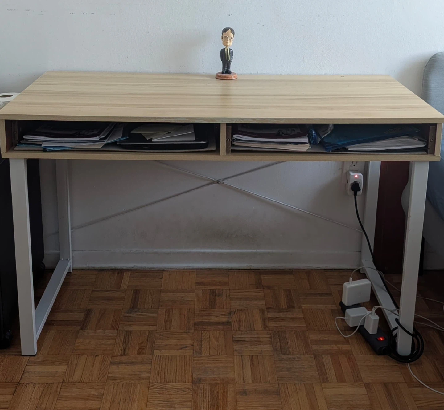 Light Wood Desk with Storage