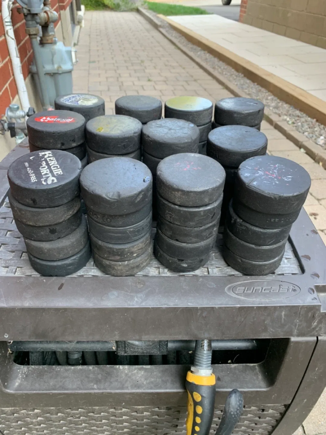 60 Used Hockey Pucks thumbnail