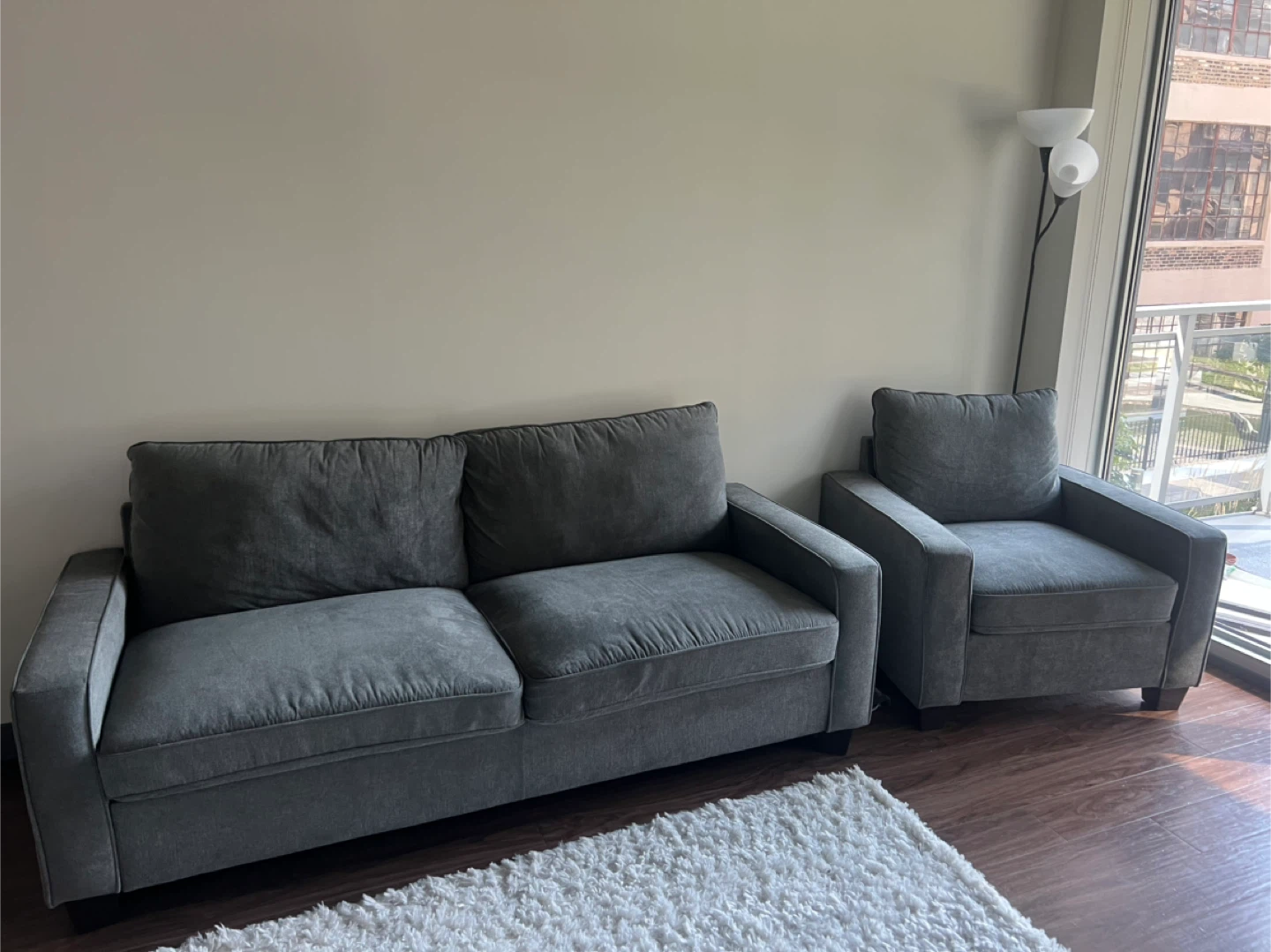 Gray Sofa and Armchair Set