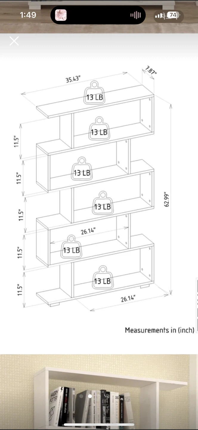 White Modern Bookshelf - photo 2