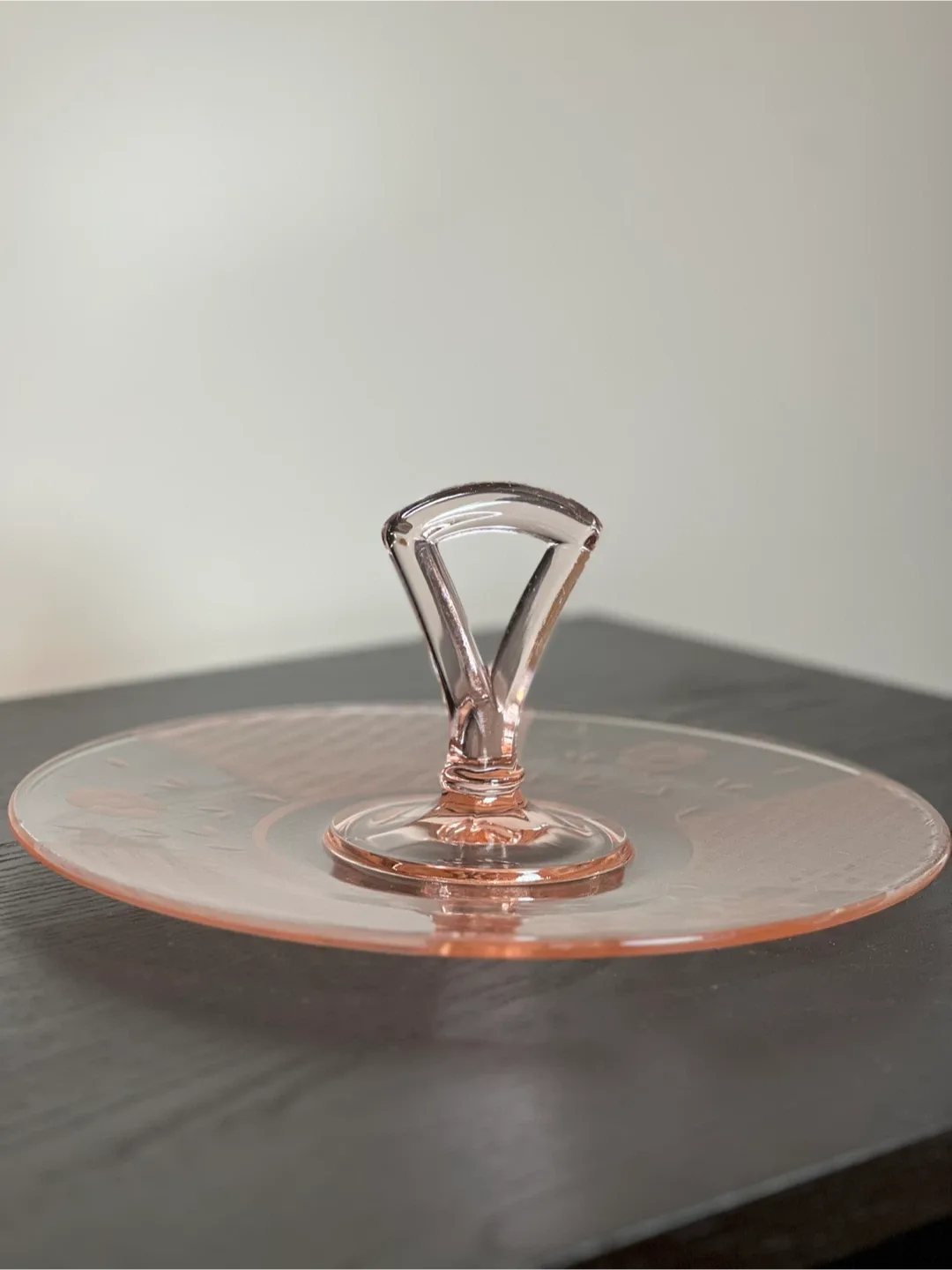 Vintage Pink Depression Glass Tidbit Tray image indicator(3)