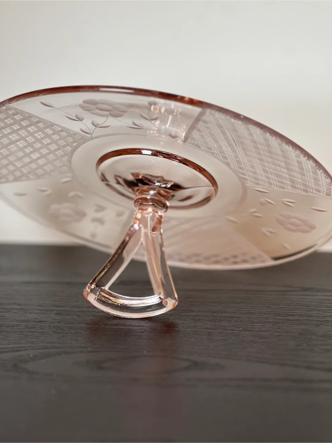 Vintage Pink Depression Glass Tidbit Tray image indicator(5)