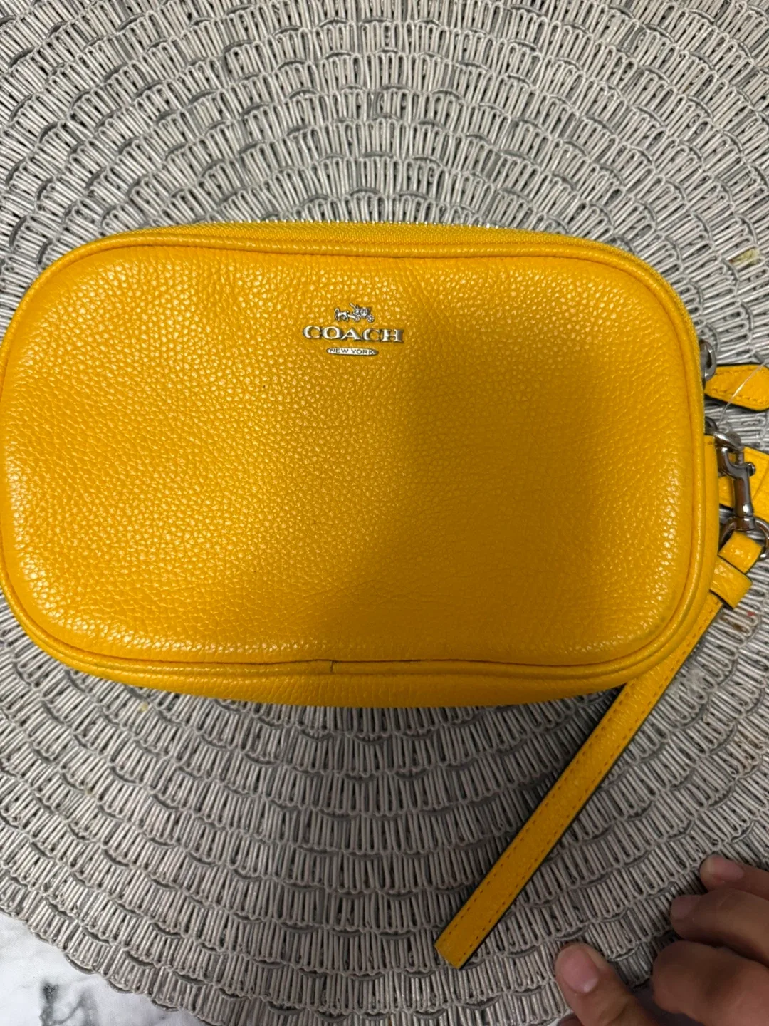Coach Yellow Leather wristlet  Bag