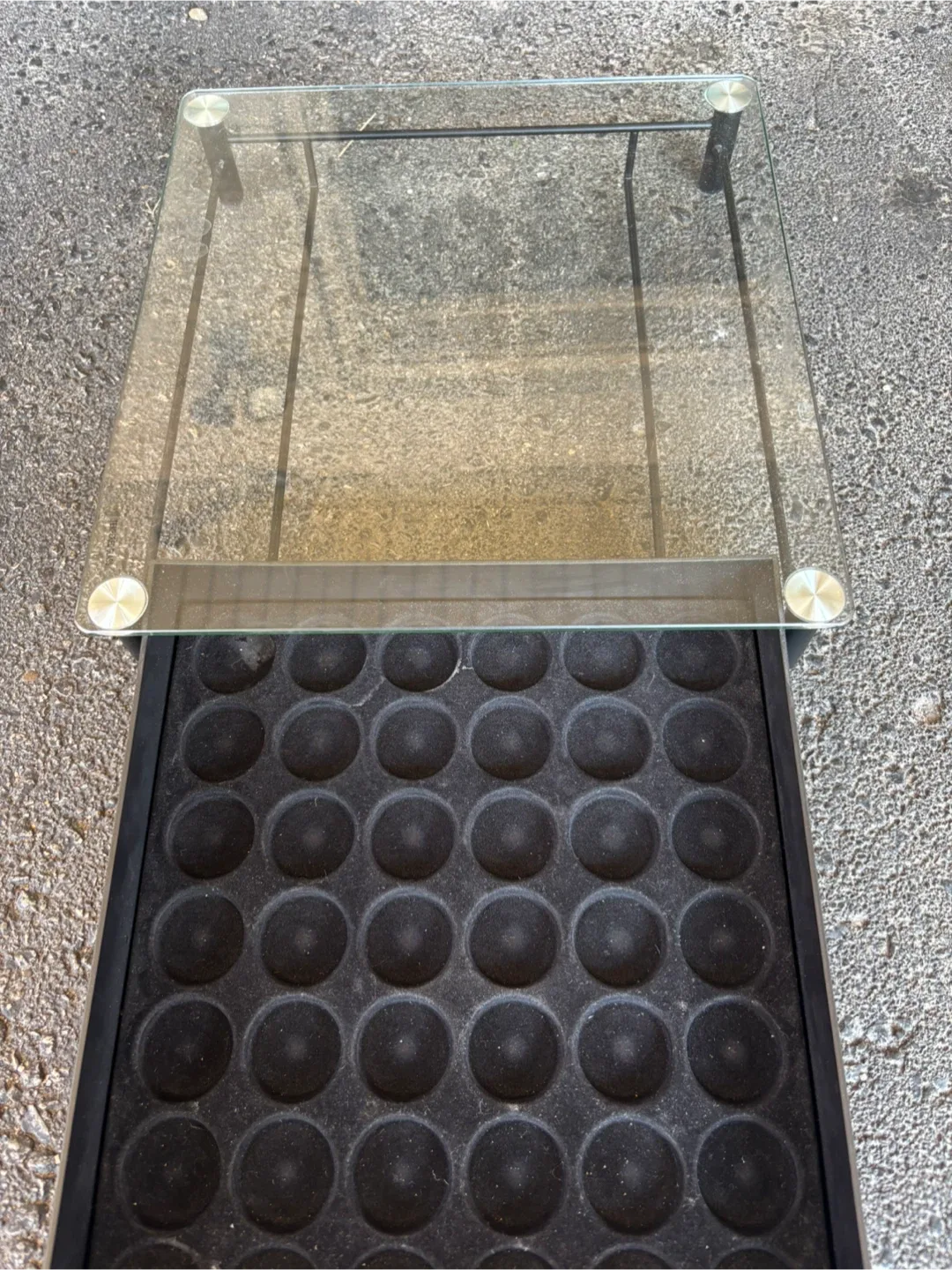 Glass Top Coffee Table with Cupcake Mold Drawer image indicator(3)