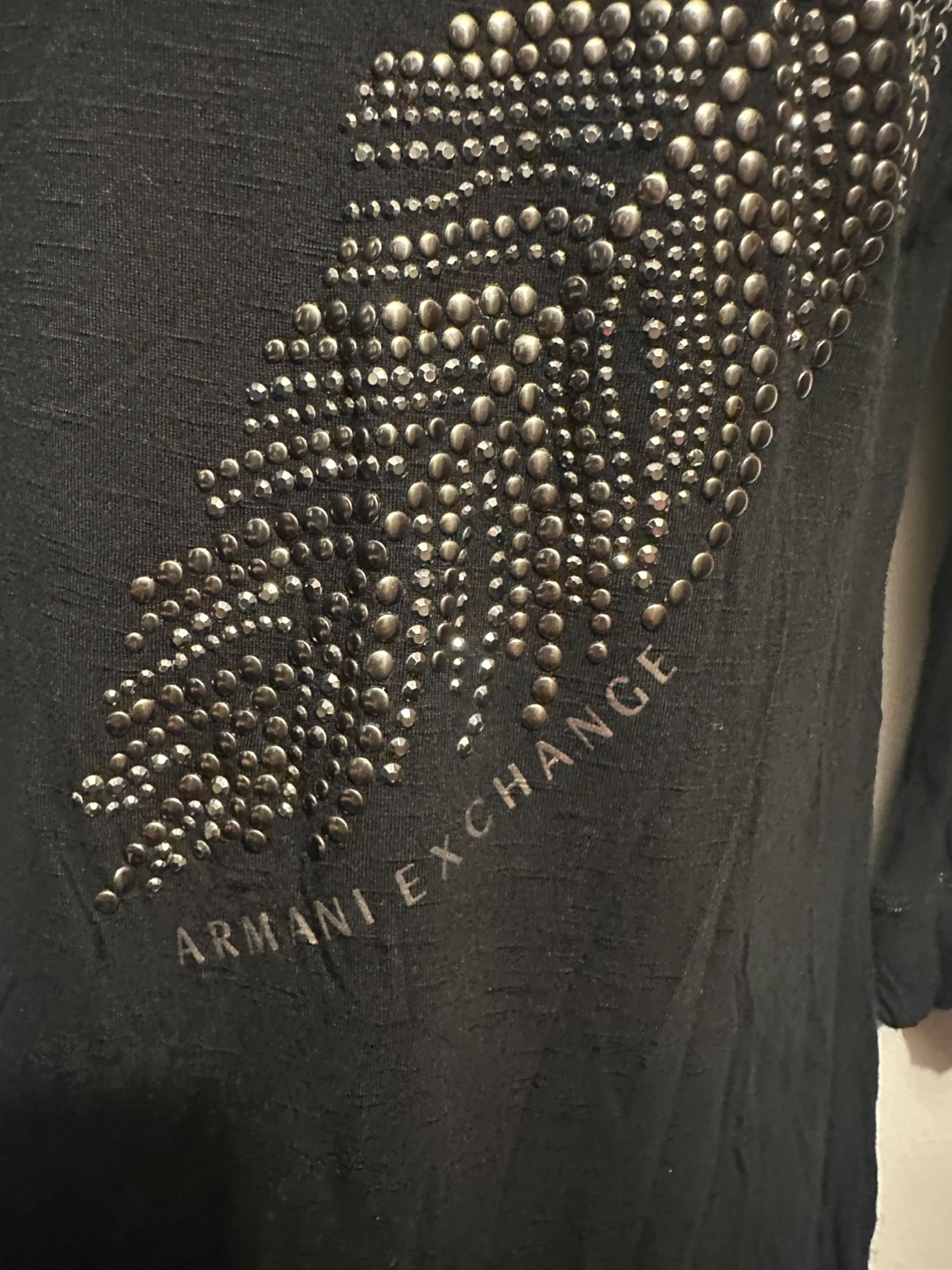 Armani Exchange Black Embellished Top - Size M - photo 3