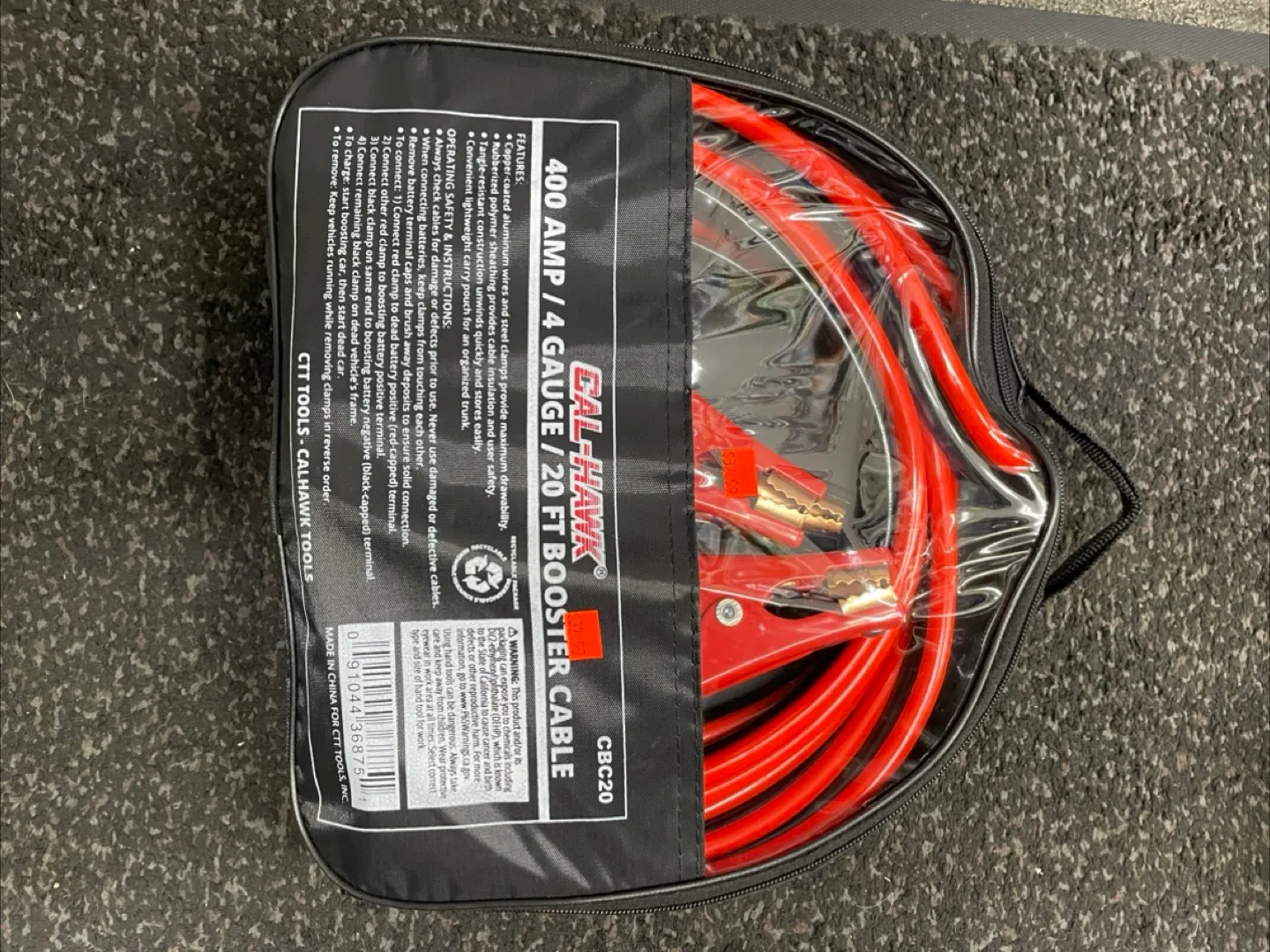 Cal Hawk 400 AMP Booster Cable - New thumbnail