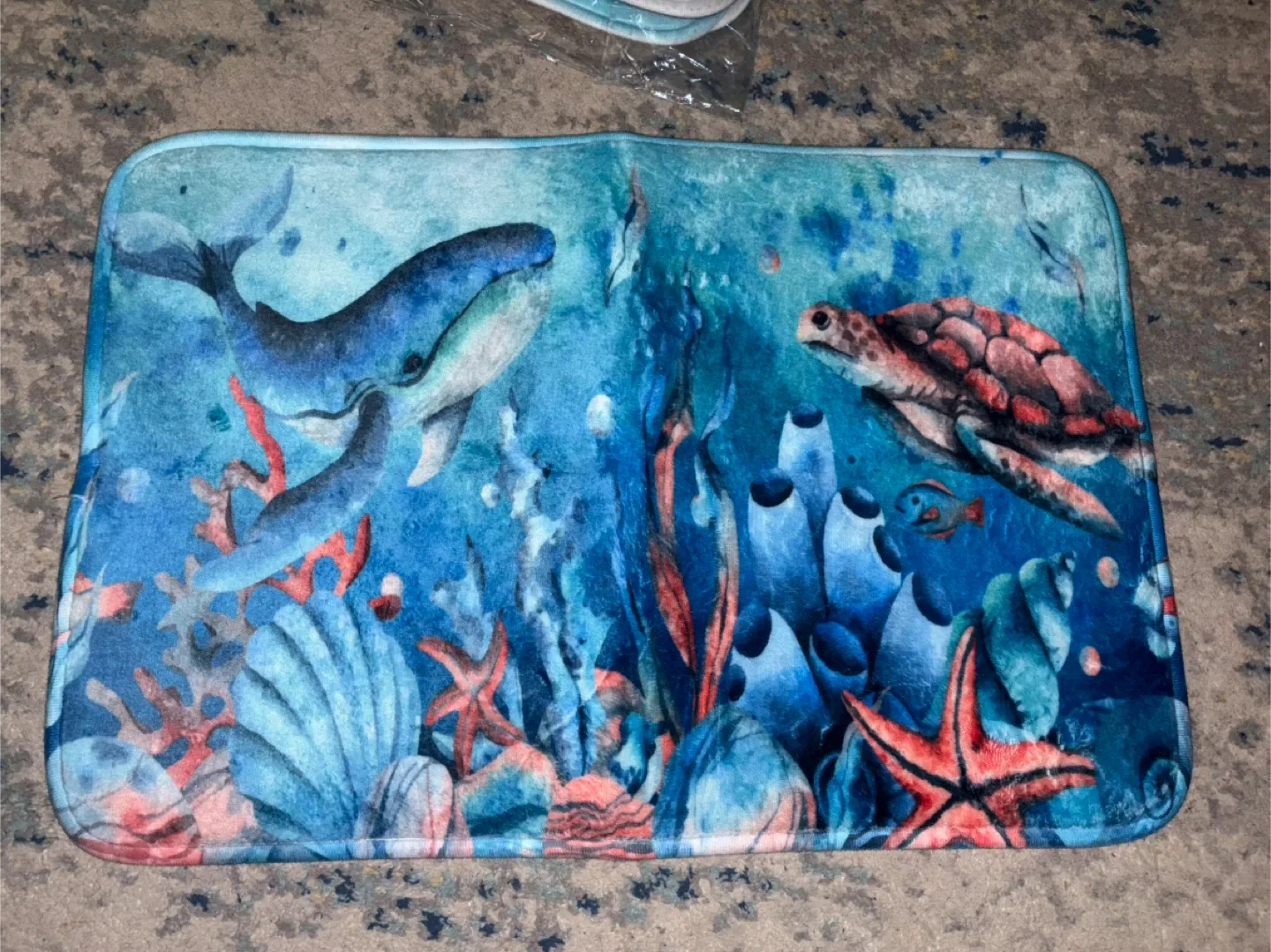 Brand new soft Nautical Sea Turtle Bathroom Mat Ocean Theme thumbnail