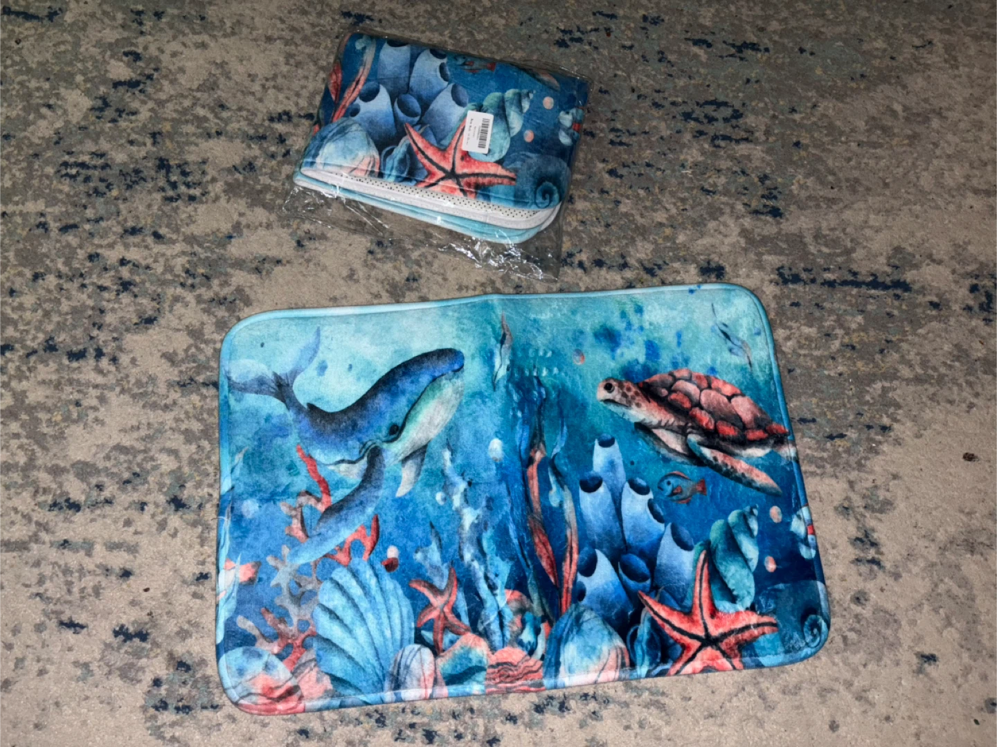 Brand new soft Nautical Sea Turtle Bathroom Mat Ocean Theme - photo 2