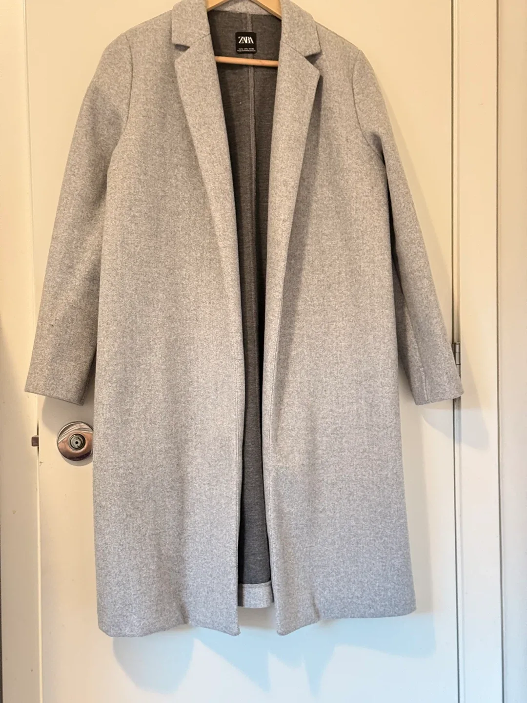 Zara Grey Wool Blend Coat - Size EUR L / USAL MEX 30 thumbnail